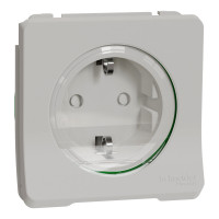 Механізм розетки з заземленням та шторками, IP55, білий, Mureva Styl MUR39134