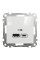 Розетка USB подвійна А+С, 2.4А, 230В, Білий, Sedna Design SDD111402