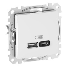 USB розетка A+C, 3 A, 45 Вт, Білий Sedna Design SDD111404