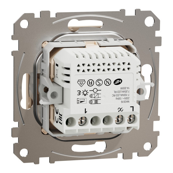 Світлорегулятор поворотний LED, 230В, 100Вт, Бежевий, Sedna Design SDD112502