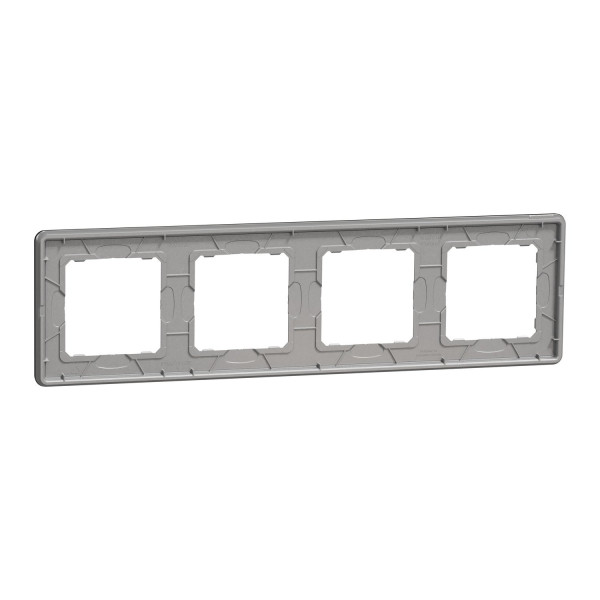 Рамка 4-постова, Чорне скло, Sedna Elements SDD361804