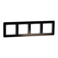 Рамка 4-постова, Чорне скло, Sedna Elements SDD361804