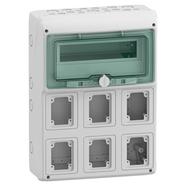 Щит MUREVA для промислових роз'ємів, 460х340х160, 12+1мод. Schneider Electric 13181