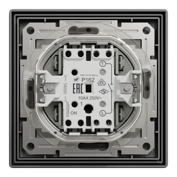 Вимикач зі ступенем захисту IP44, Антрацит, Asfora, EPH0100271