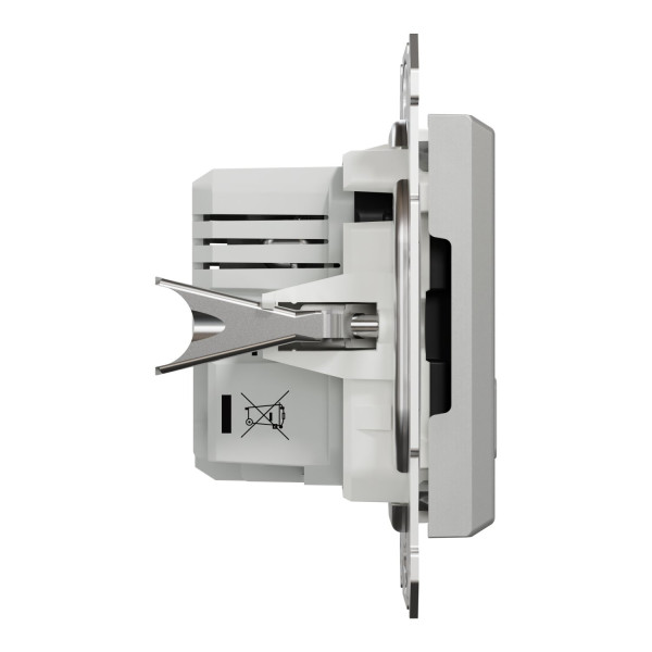 Розетка USB, 2 виходи, тип А+С 2,4А, Алюміній, Asfora EPH2700361