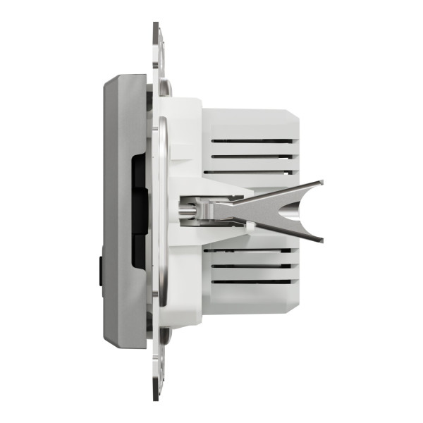 Розетка USB, 2 виходи, тип А+С 2,4А, Алюміній, Asfora EPH2700361