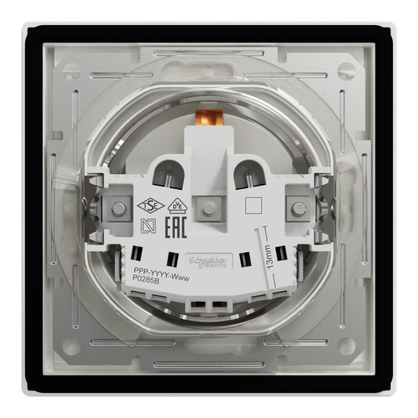 Розетка з заземленням, з кришкою та шторками, IP44, Біла, Asfora EPH3100321