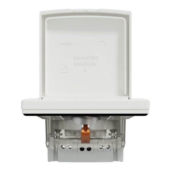 Розетка з заземленням, з кришкою та шторками, IP44, Біла, Asfora EPH3100321