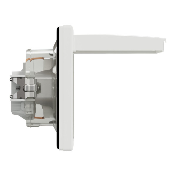 Розетка з заземленням, з кришкою та шторками, IP44, Біла, Asfora EPH3100321