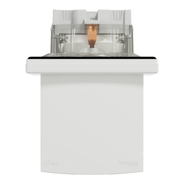 Розетка з заземленням, з кришкою та шторками, IP44, Біла, Asfora EPH3100321