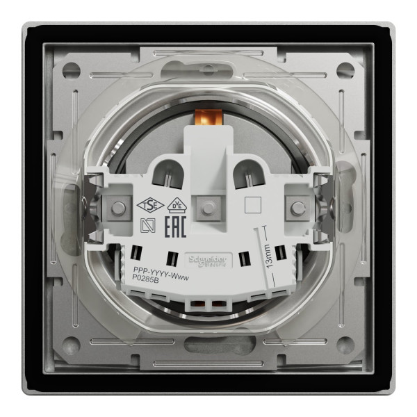 Розетка з заземленням, з кришкою та шторками, IP44, Алюміній, Asfora, EPH3100361