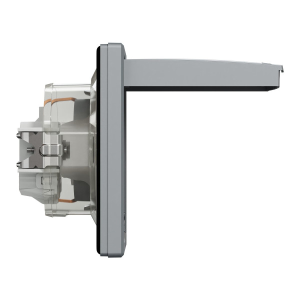 Розетка з заземленням, з кришкою та шторками, IP44, Сталь, Asfora, EPH3100362