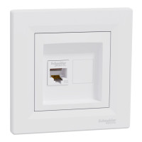 Розетка комп'ютерна, RJ45, кат.5е, UTP, Біла, Asfora EPH4300121