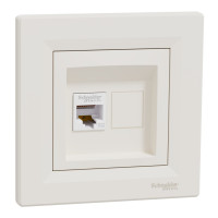 Розетка комп'ютерна, RJ45, кат.5е, UTP, Кремова, Asfora EPH4300123