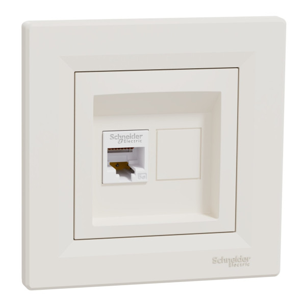 Розетка комп'ютерна, RJ45, кат.5е, UTP, Кремова, Asfora EPH4300123