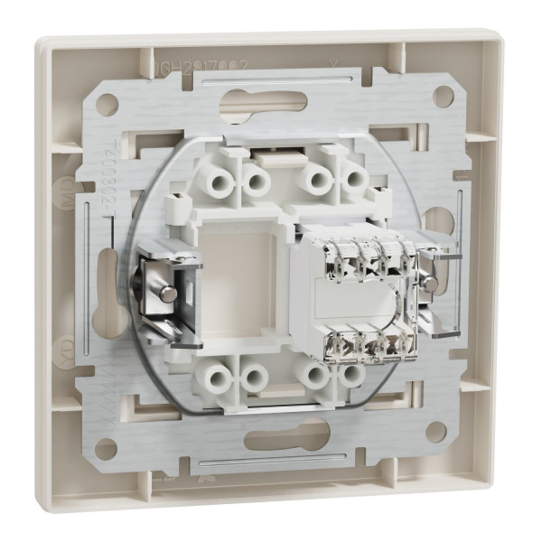 Розетка комп'ютерна, RJ45, кат.5е, UTP, Кремова, Asfora EPH4300123