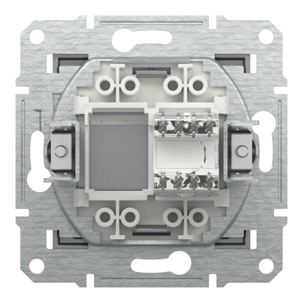 Розетка комп'ютерна, RJ45, кат.5е, UTP, Сталь, Asfora, EPH4300162