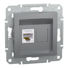 Розетка комп'ютерна, RJ45, кат.5е, UTP, Сталь, Asfora, EPH4300162