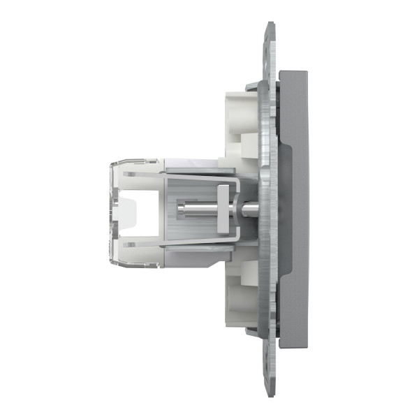 Розетка комп'ютерна, RJ45, кат.5е, UTP, Сталь, Asfora, EPH4300162