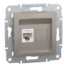 Розетка комп'ютерна, RJ45, кат.5е, UTP, Бронза, Asfora, EPH4300169