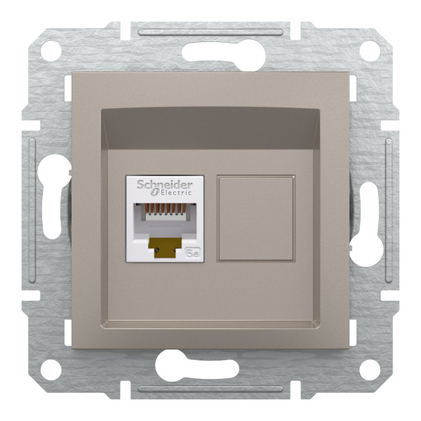 Розетка комп'ютерна, RJ45, кат.5е, UTP, Бронза, Asfora, EPH4300169