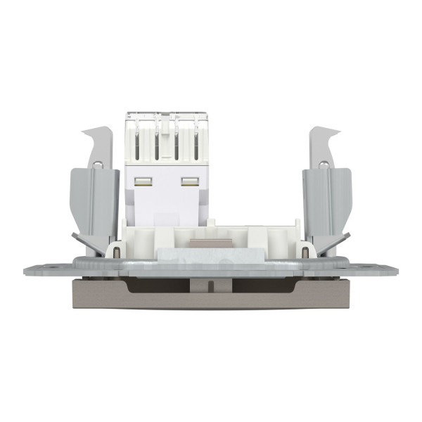 Розетка комп'ютерна, RJ45, кат.5е, UTP, Бронза, Asfora, EPH4300169