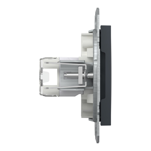Розетка комп'ютерна, RJ45, кат.5е, UTP, Антрацит, Asfora, EPH4300171