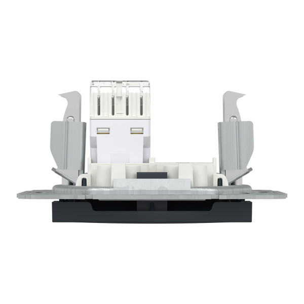Розетка комп'ютерна, RJ45, кат.5е, UTP, Антрацит, Asfora, EPH4300171