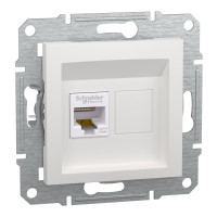 Розетка RJ45, тип UTP, категорія 5E, білий, Asfora, без рамки, EPH4370121