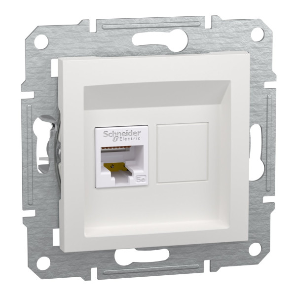 Розетка RJ45, тип UTP, категорія 5E, білий, Asfora, без рамки, EPH4370121