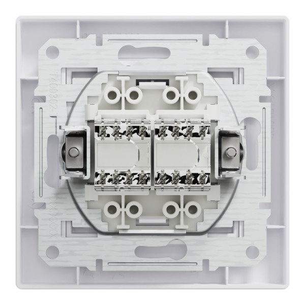 Розетка комп'ютерна, RJ45, кат.5е, UTP, подвійна, Біла, Asfora EPH4400121