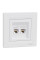 Розетка комп'ютерна, RJ45, кат.5е, UTP, подвійна, Біла, Asfora EPH4400121