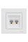 Розетка комп'ютерна, RJ45, кат.5е, UTP, подвійна, Біла, Asfora EPH4400121