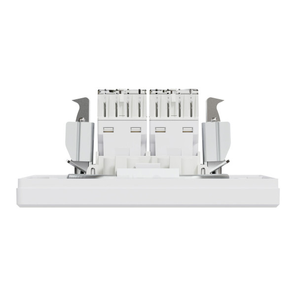 Розетка комп'ютерна, RJ45, кат.5е, UTP, подвійна, Біла, Asfora EPH4400121
