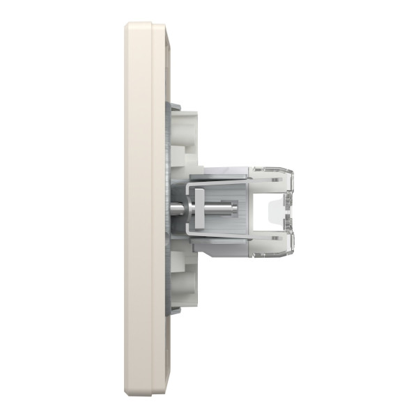 Розетка комп'ютерна, RJ45, кат.5е, UTP, подвійна, Кремова, Asfora EPH4400123