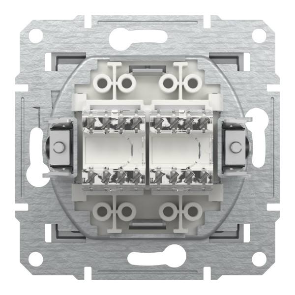 Розетка комп'ютерна, RJ45, кат.5е, UTP, подвійна, Алюміній, Asfora, EPH4400161