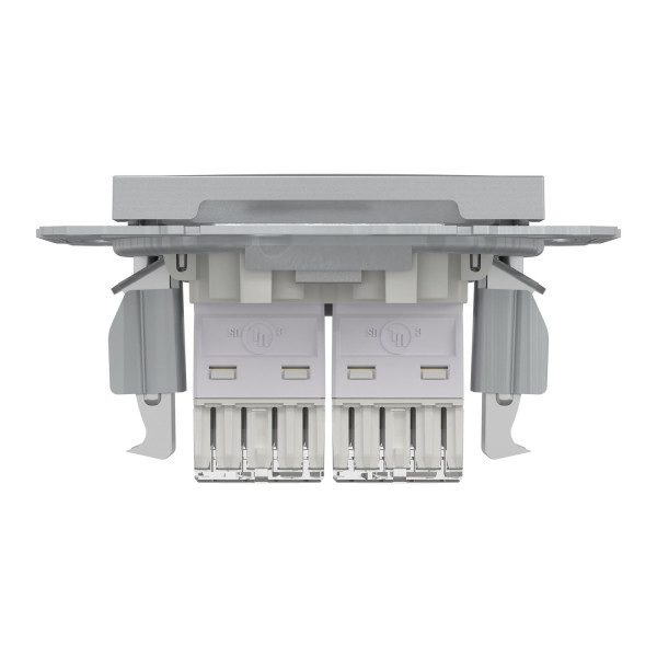 Розетка комп'ютерна, RJ45, кат.5е, UTP, подвійна, Алюміній, Asfora, EPH4400161
