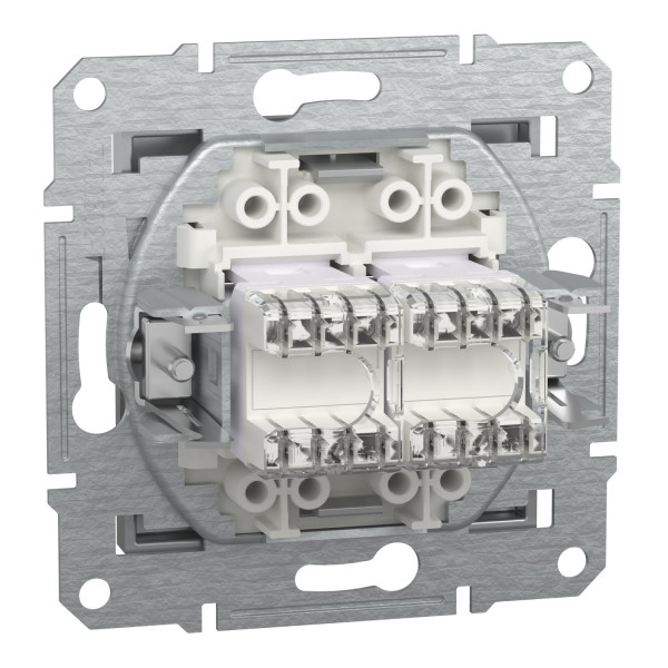 Розетка комп'ютерна, RJ45, кат.5е, UTP, подвійна, Алюміній, Asfora, EPH4400161