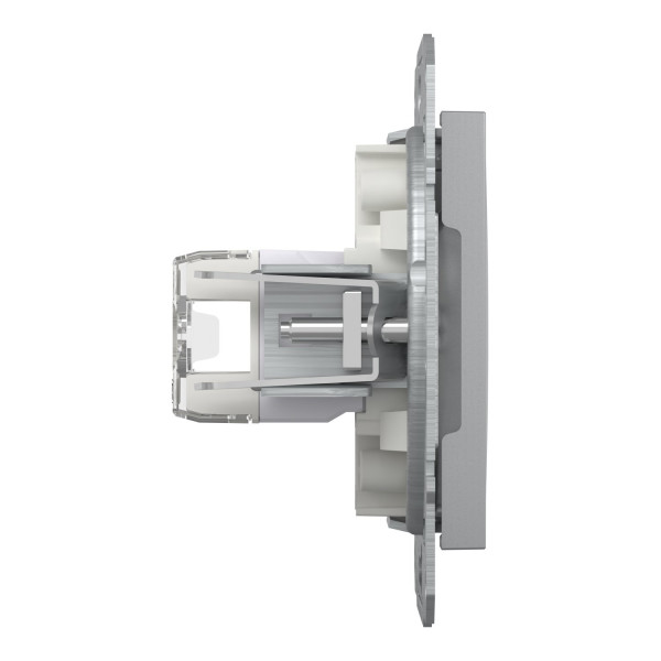 Розетка комп'ютерна, RJ45, кат.5е, UTP, подвійна, Алюміній, Asfora, EPH4400161