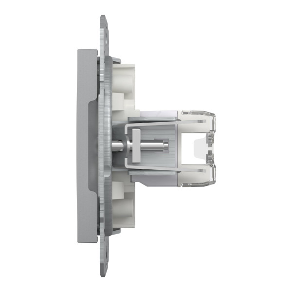 Розетка комп'ютерна, RJ45, кат.5е, UTP, подвійна, Алюміній, Asfora, EPH4400161