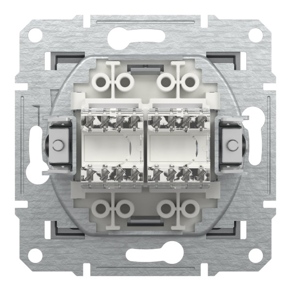 Розетка комп'ютерна, RJ45, кат.5е, UTP, подвійна, Сталь, Asfora, EPH4400162
