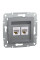 Розетка комп'ютерна, RJ45, кат.5е, UTP, подвійна, Сталь, Asfora, EPH4400162