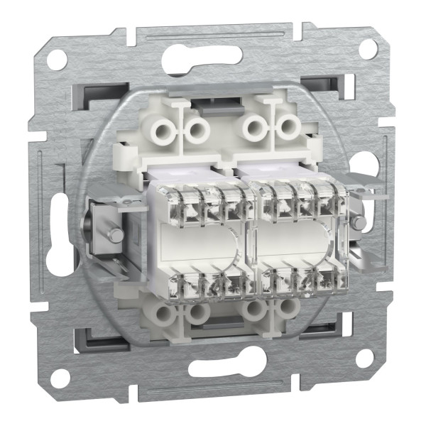 Розетка комп'ютерна, RJ45, кат.5е, UTP, подвійна, Сталь, Asfora, EPH4400162