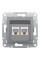 Розетка комп'ютерна, RJ45, кат.5е, UTP, подвійна, Сталь, Asfora, EPH4400162