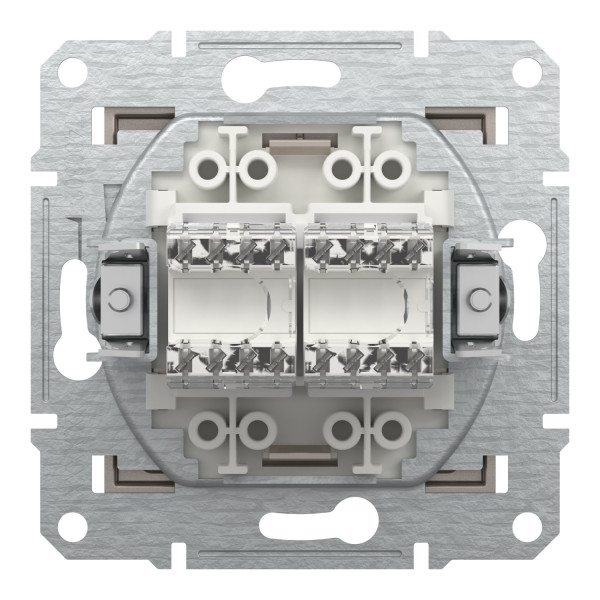 Розетка комп'ютерна, RJ45, кат.5е, UTP, подвійна, Бронза, Asfora, EPH4400169