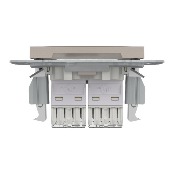 Розетка комп'ютерна, RJ45, кат.5е, UTP, подвійна, Бронза, Asfora, EPH4400169