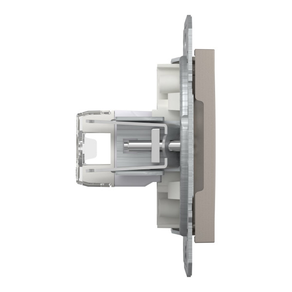 Розетка комп'ютерна, RJ45, кат.5е, UTP, подвійна, Бронза, Asfora, EPH4400169
