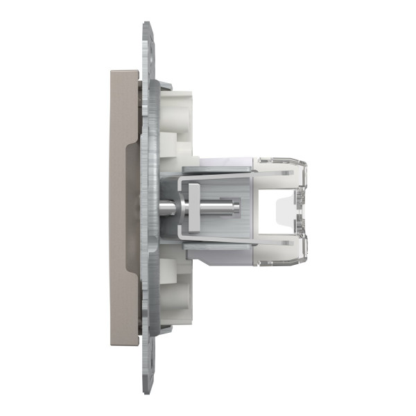 Розетка комп'ютерна, RJ45, кат.5е, UTP, подвійна, Бронза, Asfora, EPH4400169