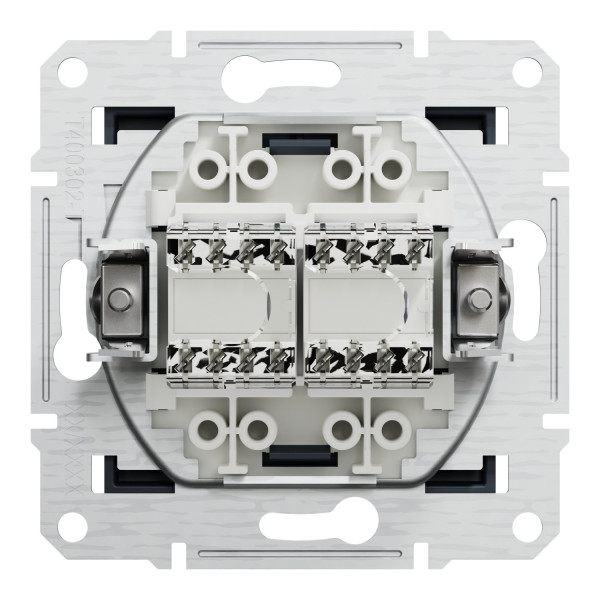 Розетка комп'ютерна, RJ45, кат.5е, UTP, подвійна, Антрацит, Asfora, EPH4400171