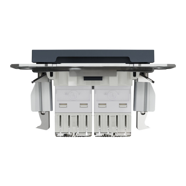 Розетка комп'ютерна, RJ45, кат.5е, UTP, подвійна, Антрацит, Asfora, EPH4400171